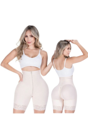 Short faja reloj de arena zíper